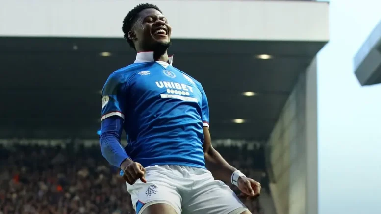 Tochi Chukwuani Rangers first Scottish Premiership goal celebration