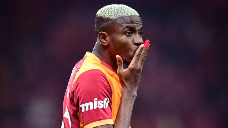 Victor Osimhen and Galatasaray teammates celebrating a 3-0 win over Başakşehir