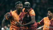 Victor Osimhen celebrates during Galatasaray vs Liverpool Champions League match