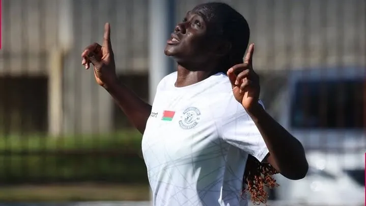 Blessing Nkor celebrates goal for Dynamo Brest