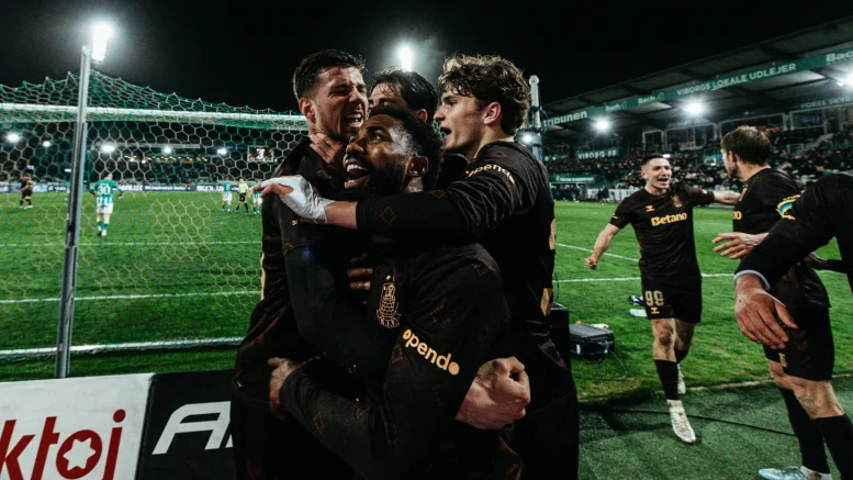 Emmanuel Dennis during a post-match interview after scoring