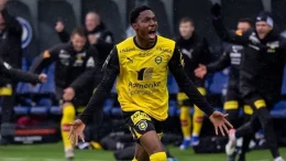 Kparobo Arierhi scores his first goal for Lillestrom in the Norwegian league
