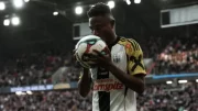 Moses Usor in action during LASK draw