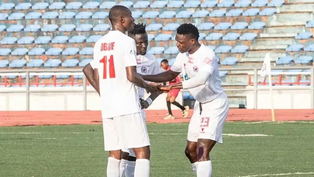 Enugu Rangers celebrating 2-0 win vs Bayelsa United