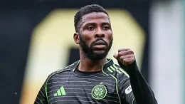 Kelechi Iheanacho celebrating Celtic match-winning strike vs Hibernian