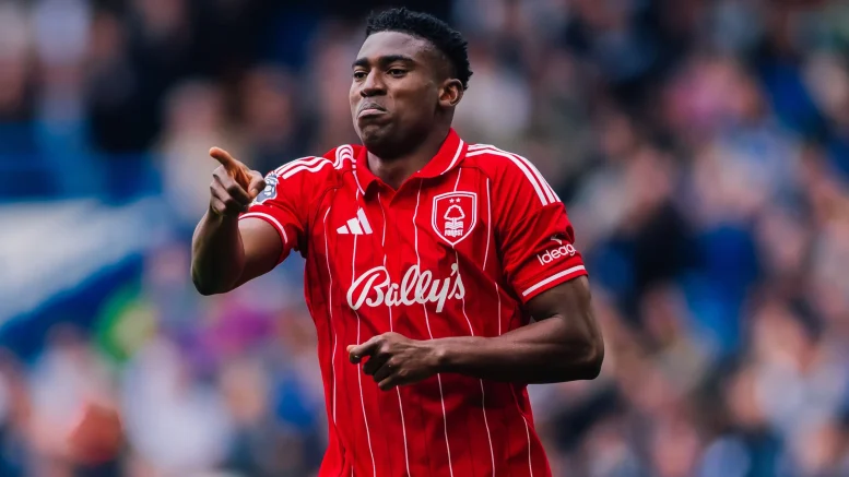 Taiwo Awoniyi in action during Forest win over Chelsea